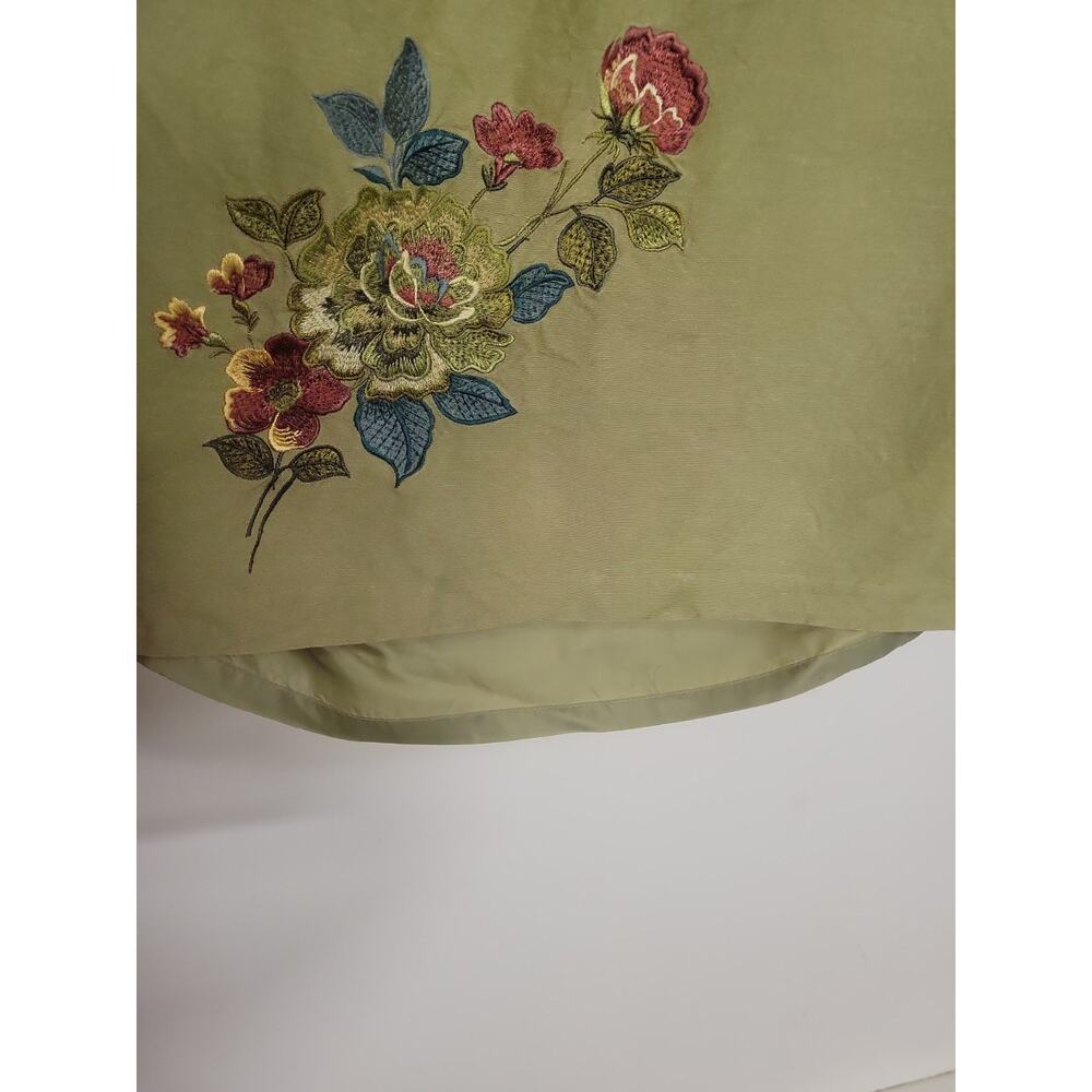 Y2K Women's Embroidered Floral Dress Size 10 Green Cottagecore Prairie Boho 70's - Picture 13 of 13